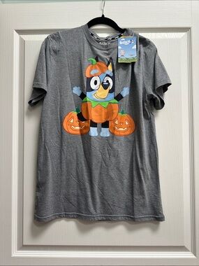 Bluey Gray Pumpkin Halloween Tee